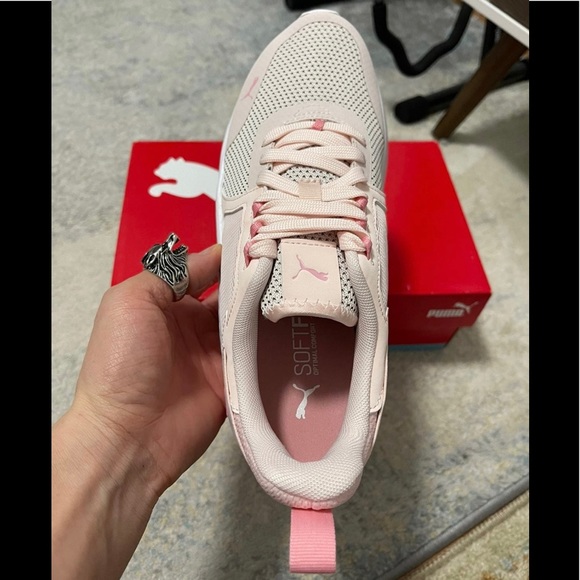 NIB Junior Size 6.5C Puma Anzarun Knit JR Softfoam Sneakers In Rosewater-Peony - Picture 6 of 12
